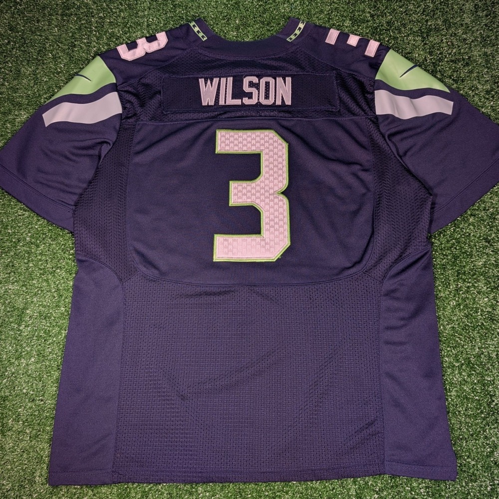 Nike Seattle Seahawks Russell Wilson #3 On Field Jersey Mens 52 Navy Blue NFL